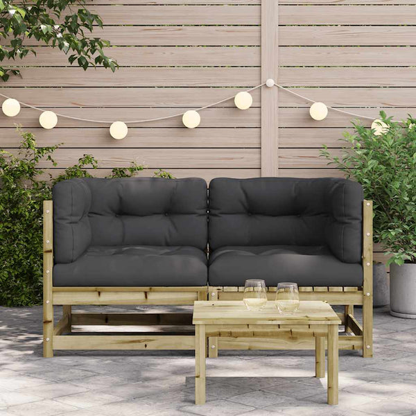 Garten Ecksofa Set mit Kissen, Kiefer Imprägniert