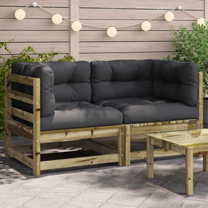 Garten Ecksofa Set mit Kissen, Kiefer Imprägniert