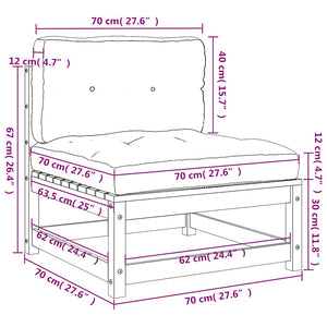Gartensofa ohne Armlehnen Kiefer Imprägniert