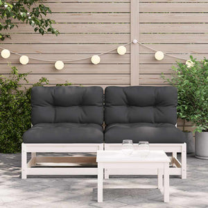 Gartensofas ohne Armlehnen, 2er-Set, Weiß