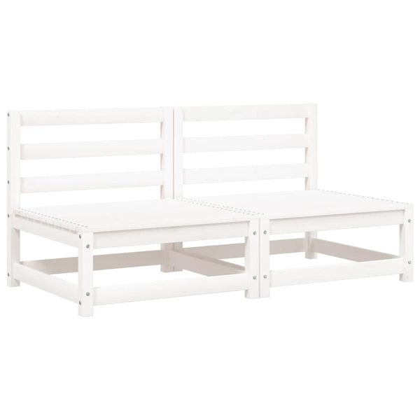 Gartensofas ohne Armlehnen, 2er-Set, Weiß