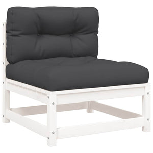 Gartensofas ohne Armlehnen, 2er-Set, Weiß