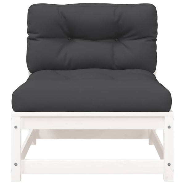 Gartensofas ohne Armlehnen, 2er-Set, Weiß