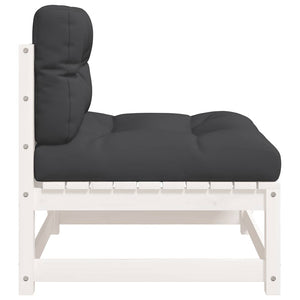 Gartensofas ohne Armlehnen, 2er-Set, Weiß
