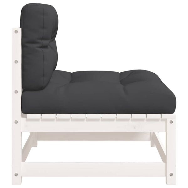 Gartensofas ohne Armlehnen, 2er-Set, Weiß