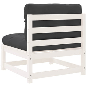 Gartensofas ohne Armlehnen, 2er-Set, Weiß