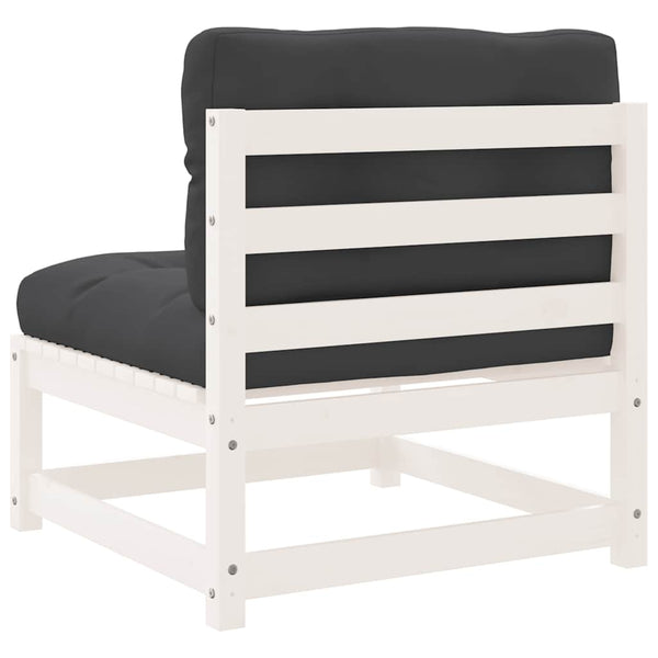 Gartensofas ohne Armlehnen, 2er-Set, Weiß