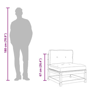 Gartensofas ohne Armlehnen, 2er-Set, Weiß