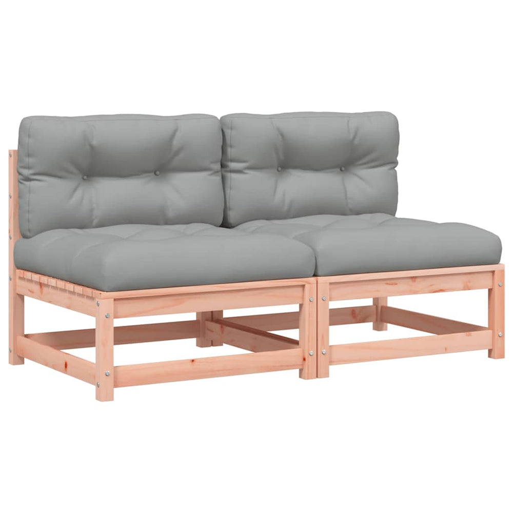 vidaXL Canapés de jardin sans accoudoirs avec coussins 2 pcs Bois de Douglas