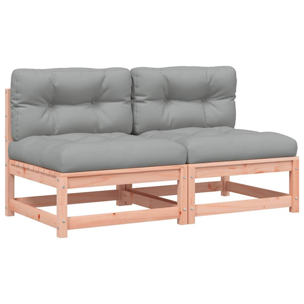 Gartensofas ohne Armlehnen mit Kissen, 2er-Set