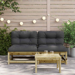 Gartensofa ohne Armlehne 2er Set mit Kissen