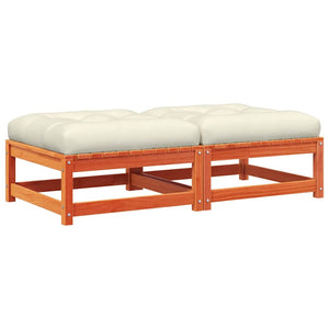 Gartenhocker mit Kissen, 2er Set