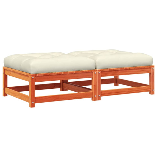 Gartenhocker mit Kissen, 2er Set