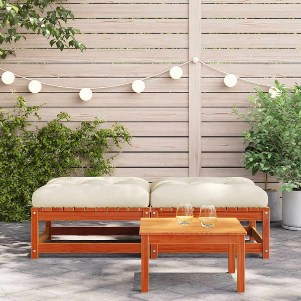 Gartenhocker mit Kissen, 2er Set