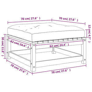 Gartenhocker mit Kissen, 2er Set