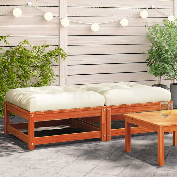 Gartenhocker mit Kissen, 2er Set