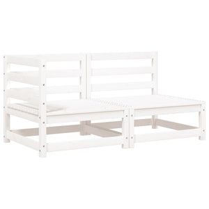 Gartensofa 2-Sitzer Weiß Kiefer Massivholz