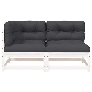 Gartensofa 2-Sitzer Weiß Kiefer Massivholz