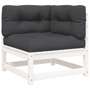 Gartensofa 2-Sitzer Weiß Kiefer Massivholz