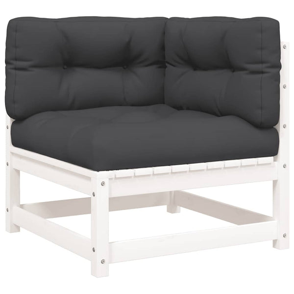 Gartensofa 2-Sitzer Weiß Kiefer Massivholz