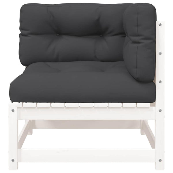 Gartensofa 2-Sitzer Weiß Kiefer Massivholz