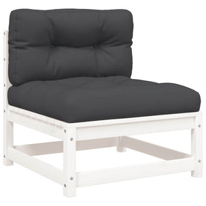 Gartensofa 2-Sitzer Weiß Kiefer Massivholz