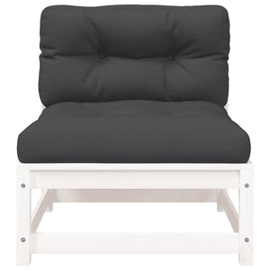 Gartensofa 2-Sitzer Weiß Kiefer Massivholz