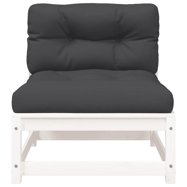 Gartensofa 2-Sitzer Weiß Kiefer Massivholz