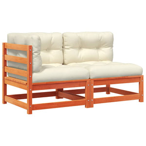 2-Sitzer Gartensofa Kiefer Massivholz Wachsbraun