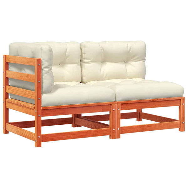 2-Sitzer Gartensofa Kiefer Massivholz Wachsbraun