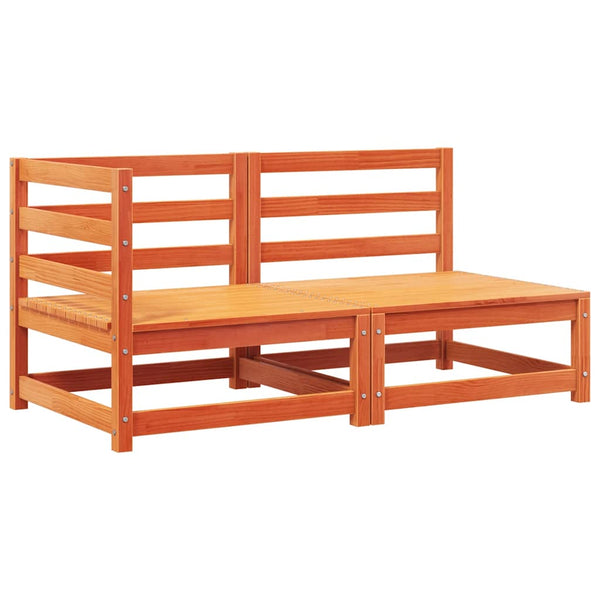 2-Sitzer Gartensofa Kiefer Massivholz Wachsbraun