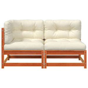 2-Sitzer Gartensofa Kiefer Massivholz Wachsbraun