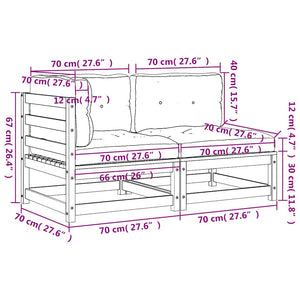 2-Sitzer Gartensofa Kiefer Massivholz Wachsbraun