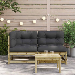 Gartensofa 2-Sitzer Kiefer mit Kissen
