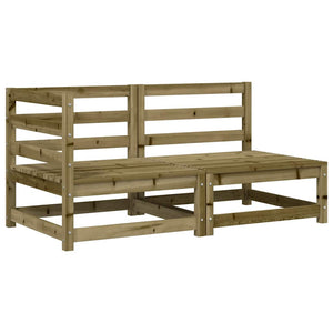 Gartensofa 2-Sitzer Kiefer mit Kissen
