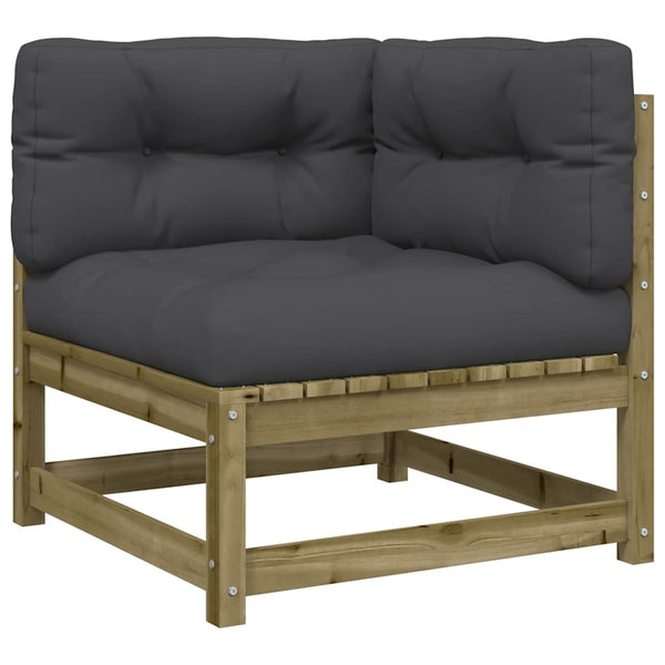 Gartensofa 2-Sitzer Kiefer mit Kissen