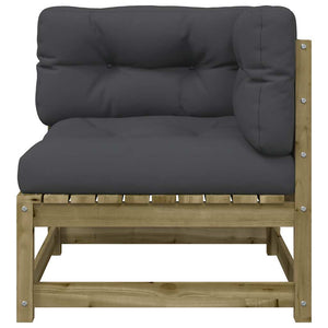 Gartensofa 2-Sitzer Kiefer mit Kissen
