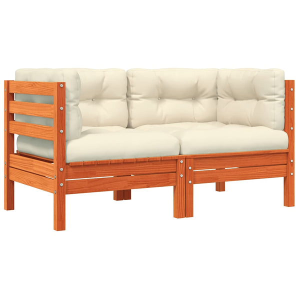 Garten Ecksofa Kiefer Massivholz mit Kissen