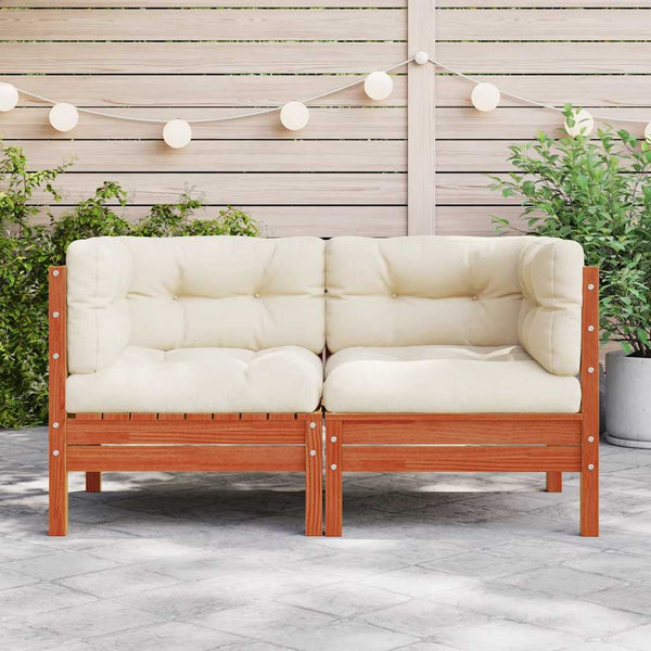 Garten Ecksofa Kiefer Massivholz mit Kissen