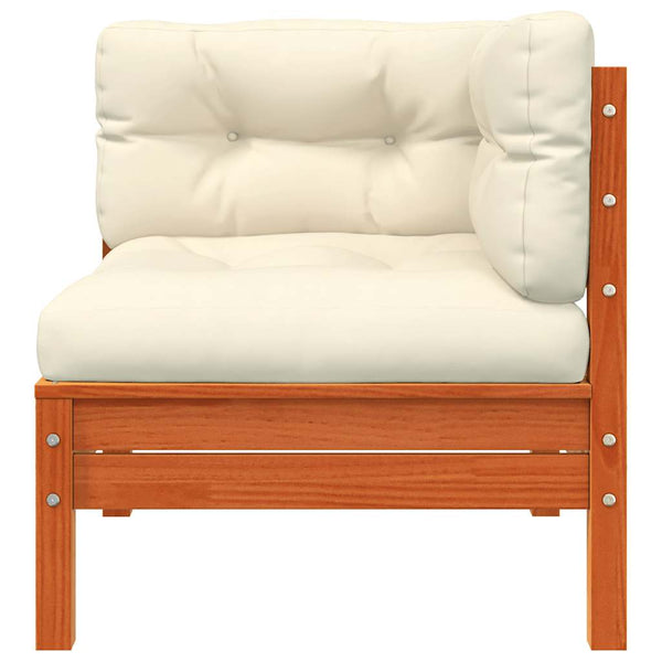 Garten Ecksofa Kiefer Massivholz mit Kissen