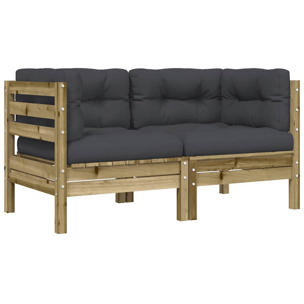 Garten Ecksofa Kiefer Imprägniert mit Kissen