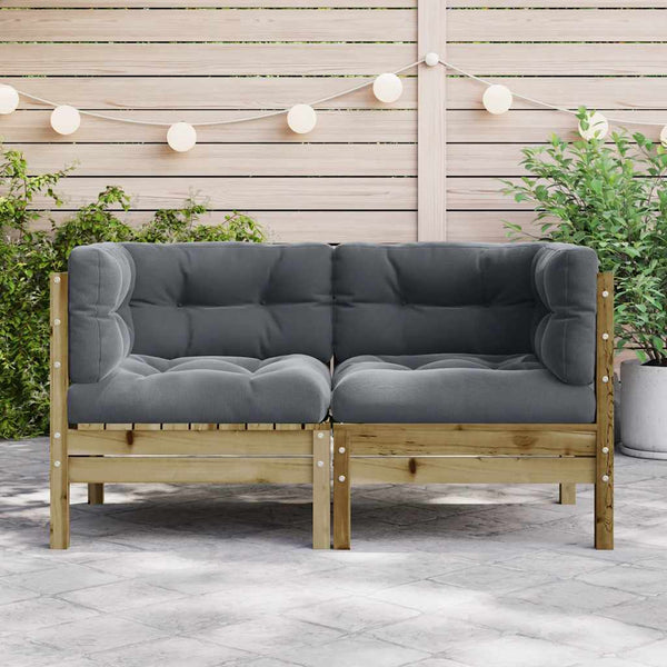 Garten Ecksofa Kiefer Imprägniert mit Kissen