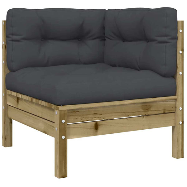 Garten Ecksofa Kiefer Imprägniert mit Kissen