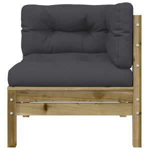 Garten Ecksofa Kiefer Imprägniert mit Kissen