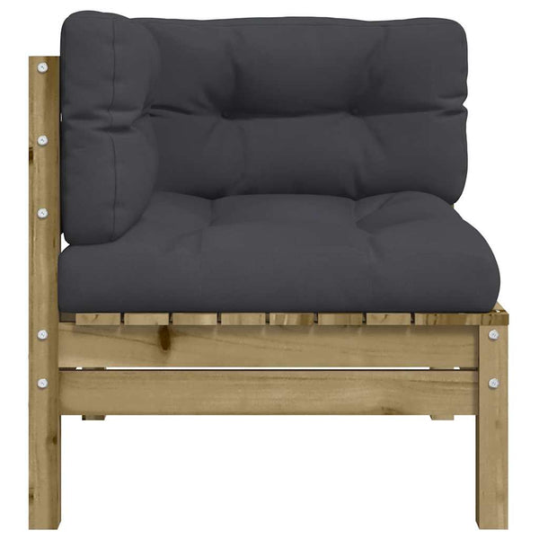 Garten Ecksofa Kiefer Imprägniert mit Kissen