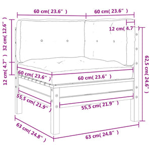 Garten Ecksofa Kiefer Imprägniert mit Kissen