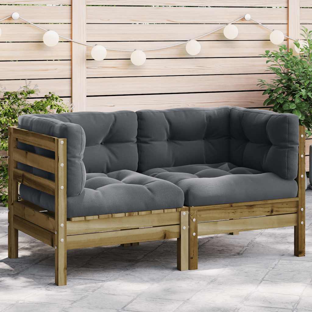 Garten Ecksofa Kiefer Imprägniert mit Kissen