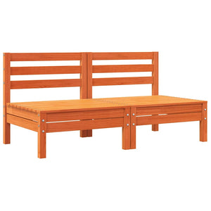 Gartensofa ohne Armlehnen, 2er-Set, Wachsbraun