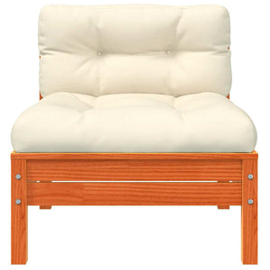 Gartensofa ohne Armlehnen, 2er-Set, Wachsbraun