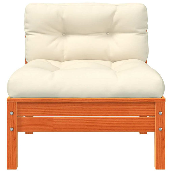 Gartensofa ohne Armlehnen, 2er-Set, Wachsbraun